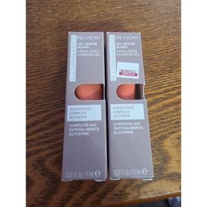 (2X)Revlon Illuminance Gel Serum Blush Visibly Plump Cheeks #130 Beaming Coral‎